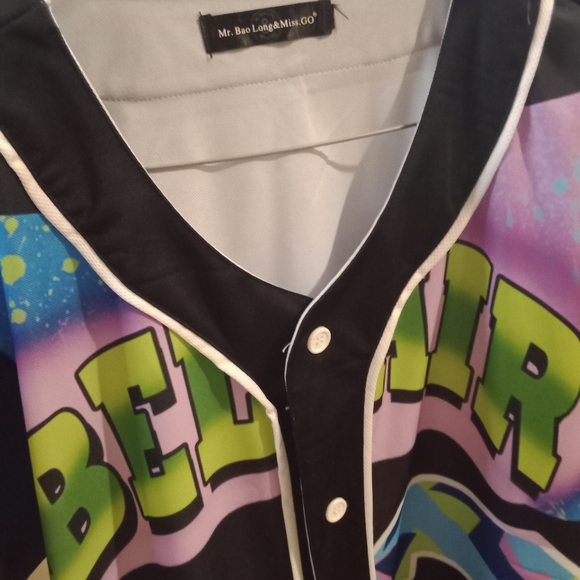 Bel Air Graffiti Stitched Baseball Camo Print Jersey - Picture 2 of 5